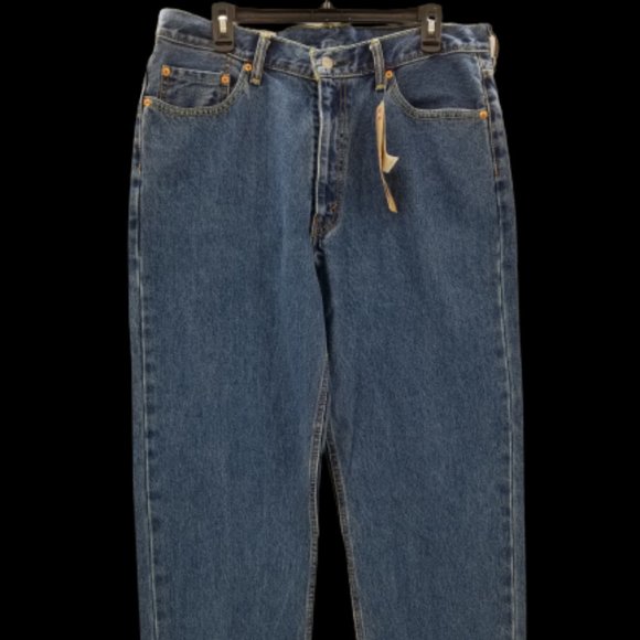 levis Other - Levi's Blue Cotton 505 Relaxed Flat Front Straight Leg Jeans Mens  Size  36 x 34